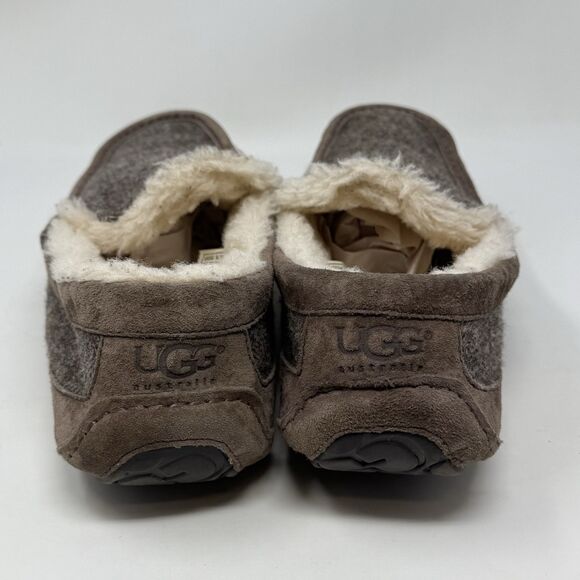 Ugg Ascot Tweed Slippers Shoes Mens 10 Brown Suede Sheepskin Wool Lined Comfort main image 13